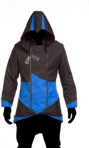 Hoodie Costume Jacket Coat - independently designed by WitBuy designers,Black with Blue (Women-Small)
