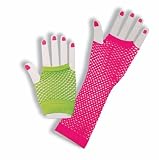 80s Neon Fishnet Glove Set
