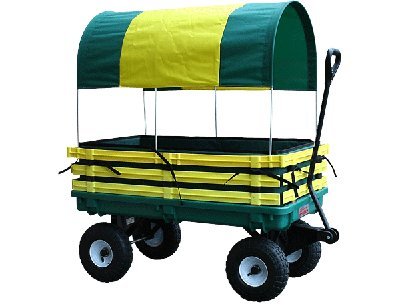 Millside Industries JP-102 20 in. x 38 in. Pad and Covered Wagon - Green and Yellow
