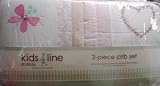 Kidsline Pink Heart 3 Pc Crib Bedding Set Dragonflies Quilted