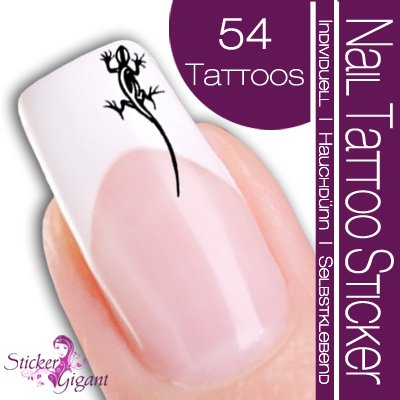 Nail Tattoo Sticker Gecko - schwarz Preisvergleich