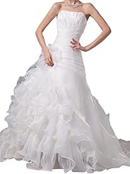  Organza Lace  Ruched  Ball Gown  Dress with a Chapel Train  With Ruffles