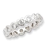 Sterling Silver CZ Heart Band