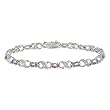 Sterling Silver Amethyst X/O Bracelet with Diamond-Accent, 7.25