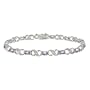 Sterling Silver Amethyst X/O Bracelet with Diamond-Accent, 7.25"