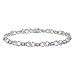 Sterling Silver Genuine Amethyst X/O Bracelet w/ Diamond-Accent, 7.25"