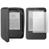 Black Hard Case Cover & Screen Protector for Amazon Kindle 3