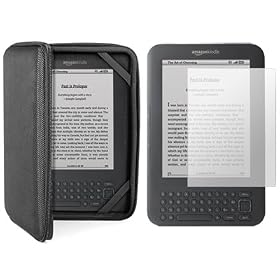 Amazon Kindle 3 Black Hard Case Cover & Screen Protector