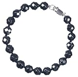 Sterling Silver 8mm Faceted Hematite Bead Bracelet, 7.5"