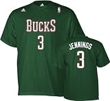 Brandon Jennings Green adidas Player Name and Number Milwaukee Bucks Youth T-Shirt