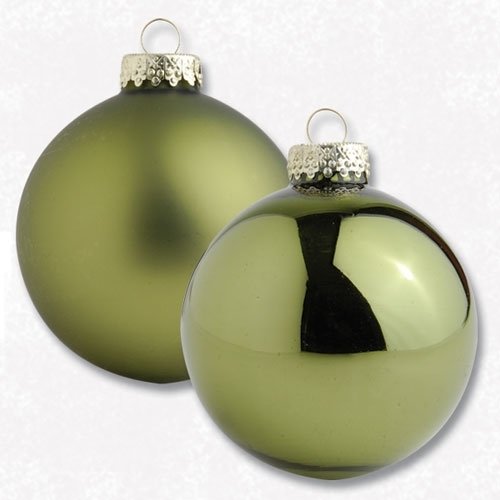 Club Pack of 88 Olive Green Glass Ball Christmas Ornaments - Assorted Sizes