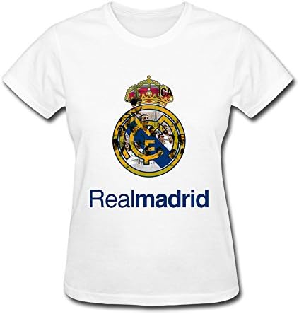 Haoyuntixu Women's Real Madrid Club De F¨²tbol T Shirts Medium White