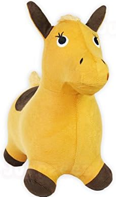 Riding Horse for Kids Inflatable Jumping Horse with Real Neigh Sounds - Hopping Horse Ride-On Toy for Toddlers - Strong Durable, Washable Fabric - 3 Unique Fun Colors - BONUS Free Pump &amp; Plug Remover
