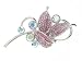 Pink Multi Color Swarovski Crystal Leaf Brooch / Pin