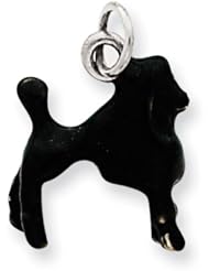 Sterling Silver Enameled Black Poodle Charm