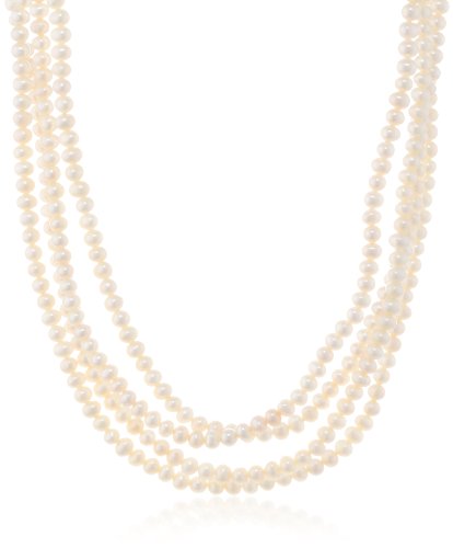 White Freshwater Cultured Pearl Endless Necklace (5-5.5mm), 100"
