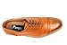 Parrazo New Men's Modern Cap Toe Cognac Brown Lace up Oxfords Wooden 3