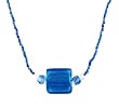 Necklace - N142 - Square Murano Glass ~ Sapphire Blue
