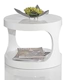 Beistelltisch Flush Weiss Hochglanz 50 cm Rund Couchtisch