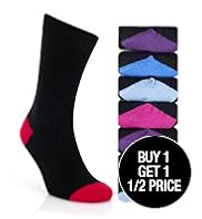 7 Pairs of Freshfeet Contrast Socks with Silver Technology