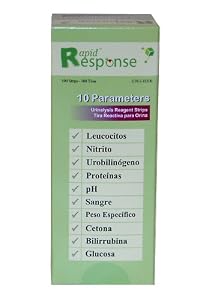 Rapid Response Urine Dipstick 10SG 10 parameter - Urinalysis Reagent Strips Bottle of 100 - Rapid