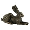 Lying Down Bronze Hare Sculpture Violet Harriet Glen