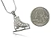 Cute 3D Ice Skate Figure Skater Pendant Necklace Jewelry Gift for Girls Teens Women, Birthday, Christmas
