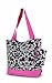 Damask Hot Pink Trim Tote Bag Large