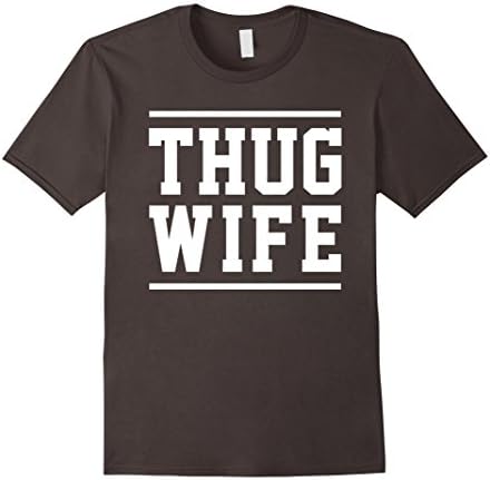 Men's Thug Wife Funny Humor Family Love Married Couple Tee Large Asphalt