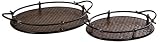 Set of 2 Frasier Woven Trays with Handles