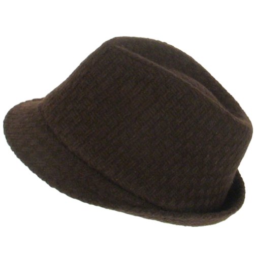 New Woven Wool Stingy Fedora Trilby Hat Cap Brown Large Extra Large