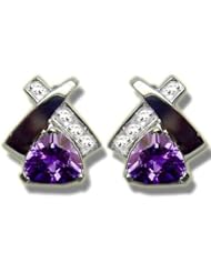 .08 ct 7mm Trillion Amethyst "X" Earring