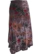 Tie Dye Gypsy Wrap Skirt, Floral Embroidered Peasant Skirt for Womens, Gift Idea