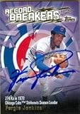 Ferguson Jenkins Autographed/Hand Signed Baseball Card (Chicago Cubs) 2002 Topps Record Breakers
