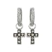 14K White Gold 0.06 ct. Diamond and 1/2 ct. Brown Diamond Cross Shaped Earrings