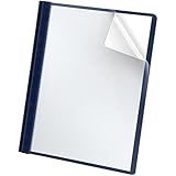 Oxford Premium Clear Front Report Covers, Letter Size, Dark Blue, 25 per Pack (58802)