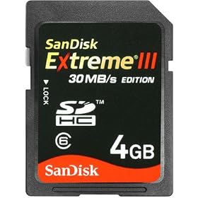 SanDisk 4GB Extreme - SDHC Class 10 High Performance memory card (SDSDX3-004G-P31, Retail Packaging) - NEW 30MB/s version