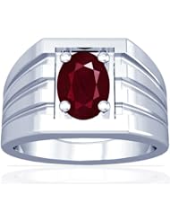 Platinum Oval Cut Ruby Solitaire Ring