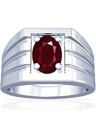 18K White Gold Oval Cut Ruby Solitaire Ring