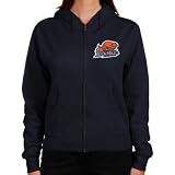 Bucknell Bison Ladies Navy Blue Logo Applique Lightweight Full Zip Hoody