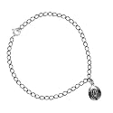 Cowgirl Hat Charm Sterling Silver Anklet