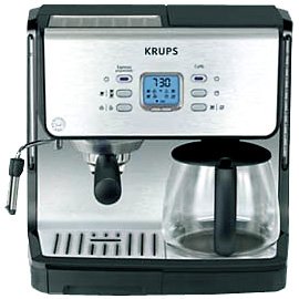 Krups XP2070 Programmable 10-Cup Coffeemaker/15-Bar Pump Espresso Machine