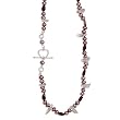16 Inch Garnet, Quartz and Cultured Freshwater Pearl Toggle Necklace