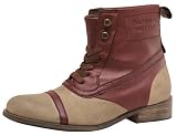 Firetrap Bottes Balmoral Femme Bordeaux/Beige