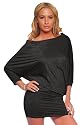 Off Shoulder Long Kimono Sleeve Clubwear Party Tunic Mini Dress
