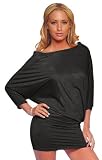 Off Shoulder Long Kimono Sleeve Clubwear Party Tunic Mini Dress