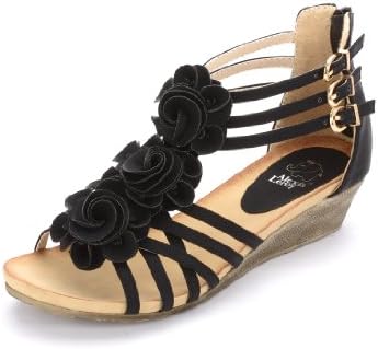 Alexis Leroy 2015 New Arrival Women Fashion Summer Wedge Heel T-straps Buckle Sandals