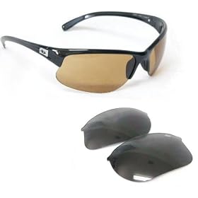 Bolle Sunglasses Shift Shiny Black Frame with EagleVision 2 Dark and Polarized TNS Interchangeable...