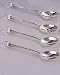 SILVER AND CRYSTAL SPOONS - SET OF 4 SILVER PLATED SILVER SPOONS WITH CRYSTAL TIPS