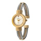 Peugeot Womens 709-10 Two-Tone Cable Cuff Watc
